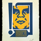 MUSTARD & NAVY ARROW LETTERPRESS