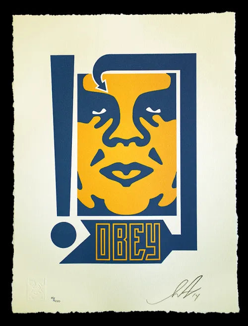 MUSTARD & NAVY ARROW LETTERPRESS